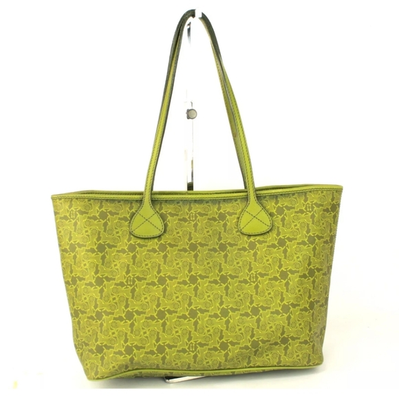 Céline Green Canvas Horse & Carriage Tote bag- Like new - Picture 1 of 8